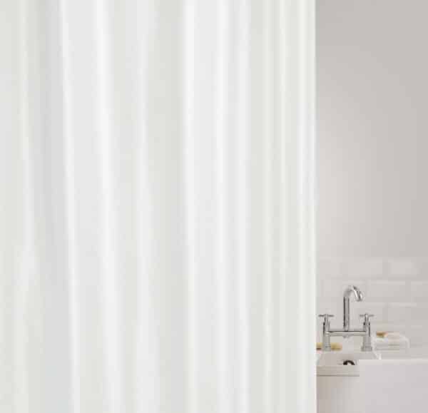 Showerplus Plain Polyester Shower Curtain White - Shower Accessories