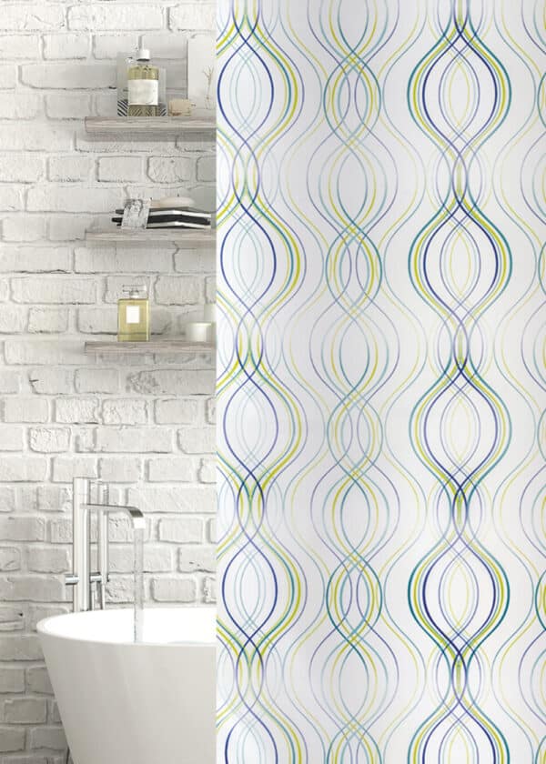 Fiesta Stripe Polyester Shower Curtain Green - Shower Accessories