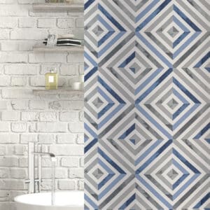 Zona Polyester Shower Curtain Blue/Grey - Shower Accessories