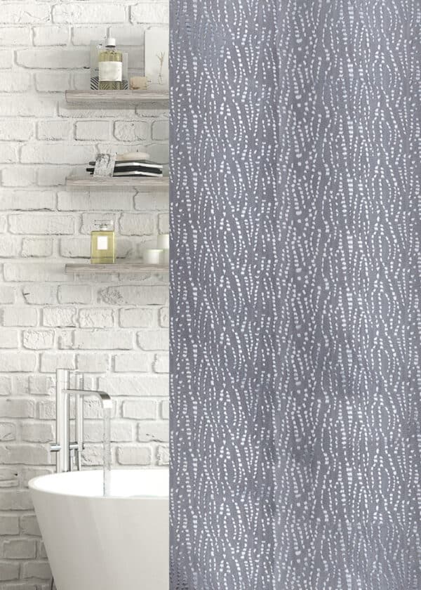 Waterfall Jacquard Polyester Shower Curtain Grey - Shower Accessories