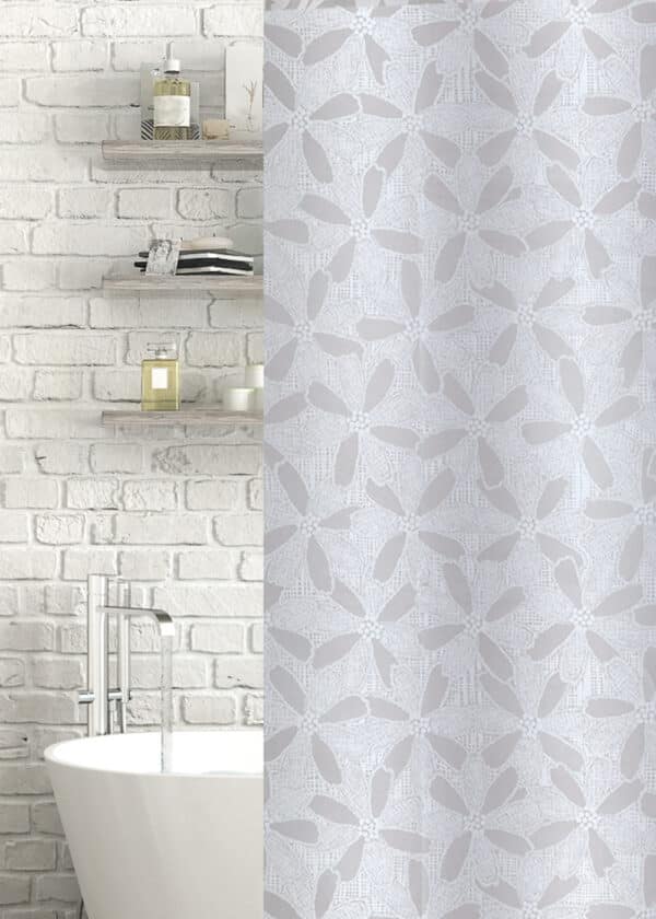 Blossom Eva Shower Curtain White/Frosted - Shower Accessories