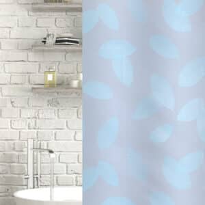 Leaf Peva Shower Curtain Duck Egg/Frosted - Shower Accessories