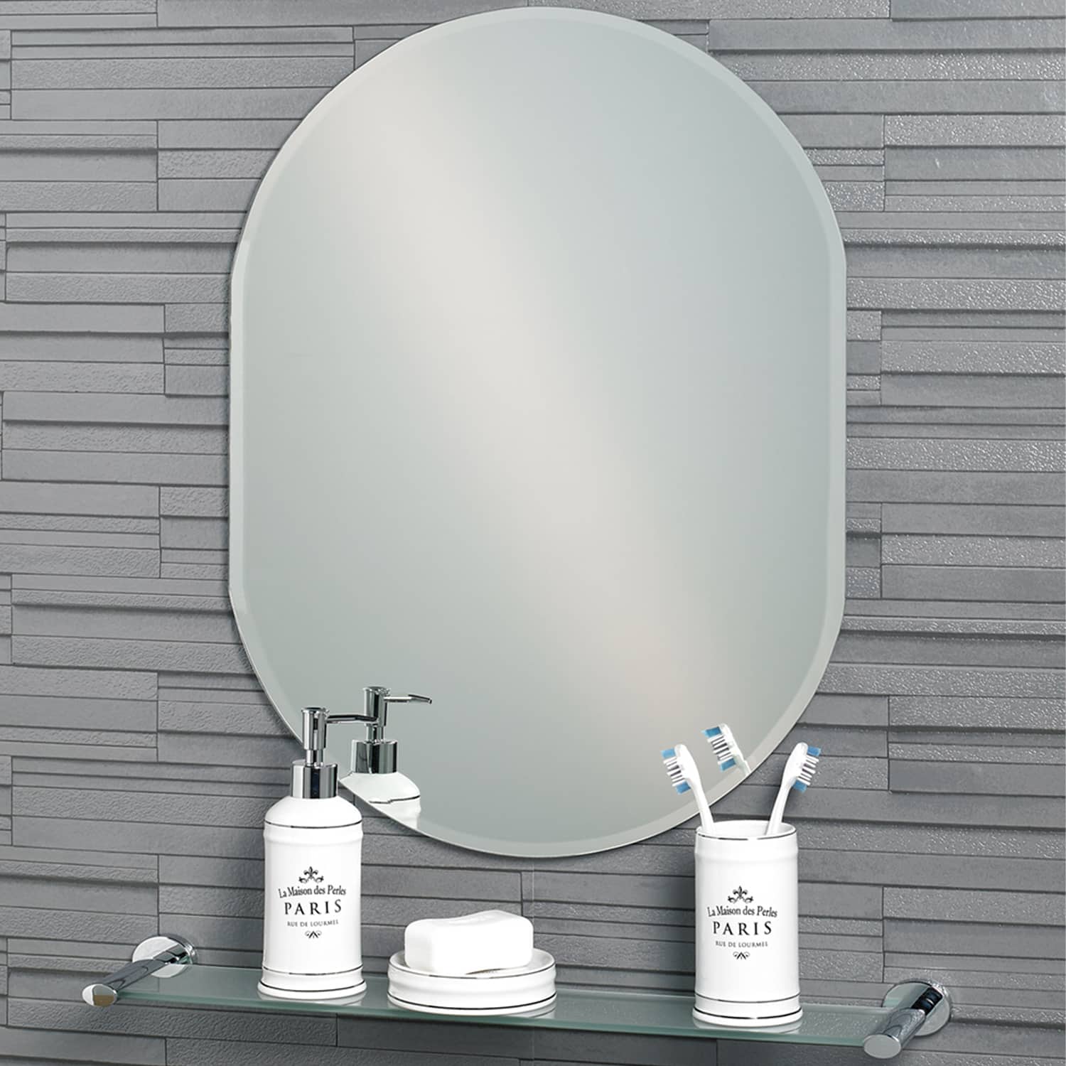 Lincoln Small Oval Mirror | Showerdrape