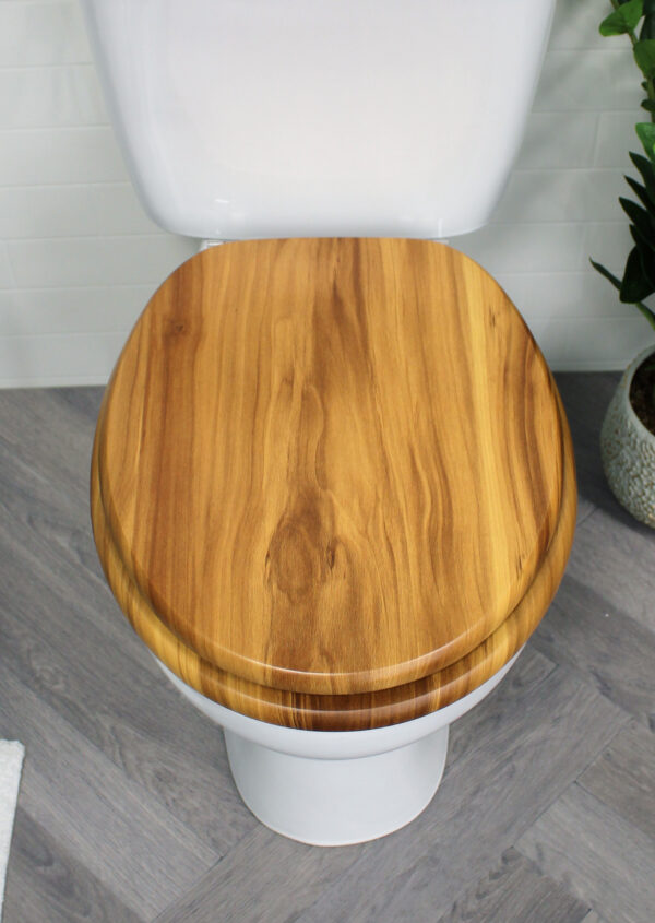 Soft Close Norfolk Toilet Seat – Pine & Chrome - Toilet Seats