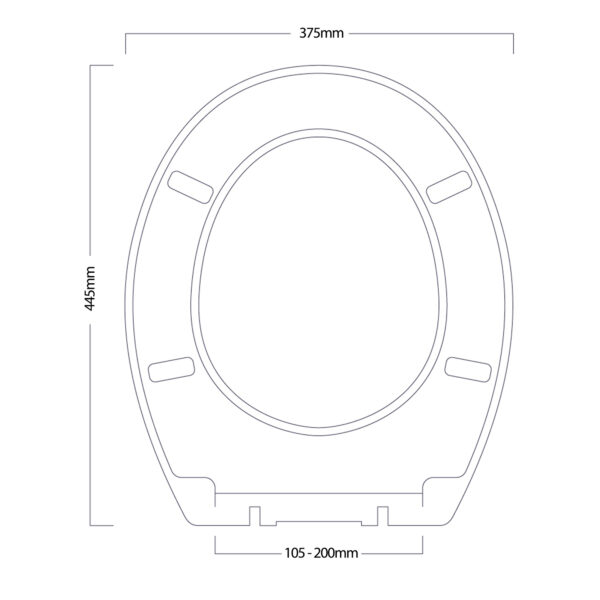 Norfolk Soft Close Toilet Seat White/Chrome - Plastic Toilet Seats