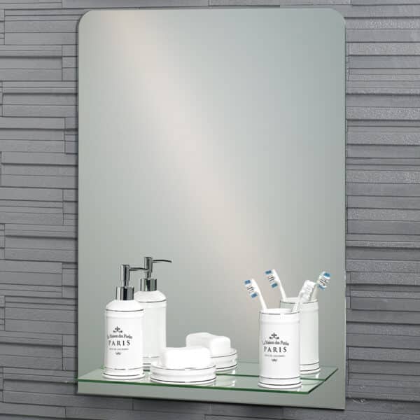 Rochester Rectangular Mirror With Vanity Shelf - Bathroom Mirrors