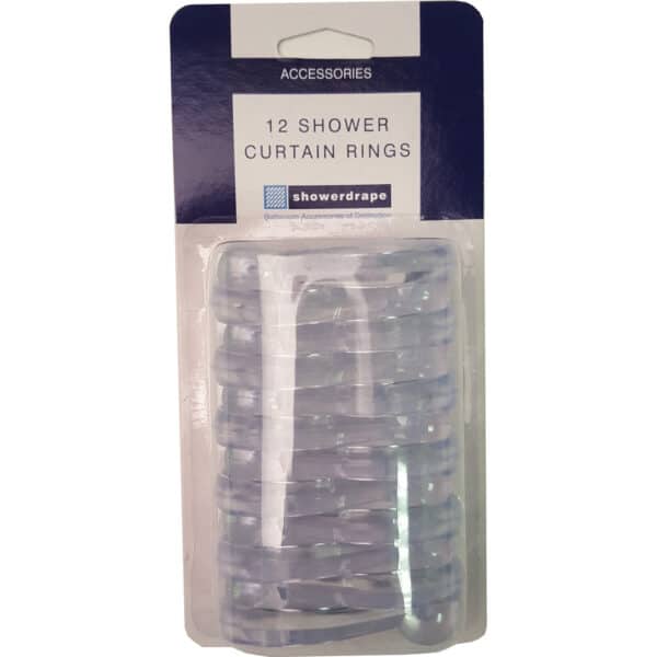 Curtain Rings Clear – Blister Pack - Shower Accessories