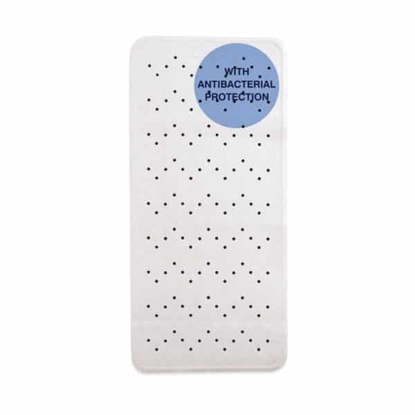 Anti-Bacterial Bath Mat White - Bathroom Safety Supplies