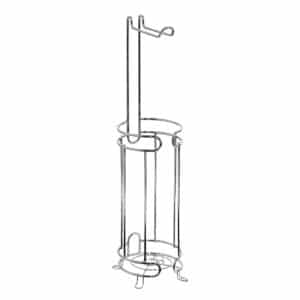Bolero Wire Toilet Roll & Spare Paper Combo Chrome - Free Standing Toilet Roll Holders