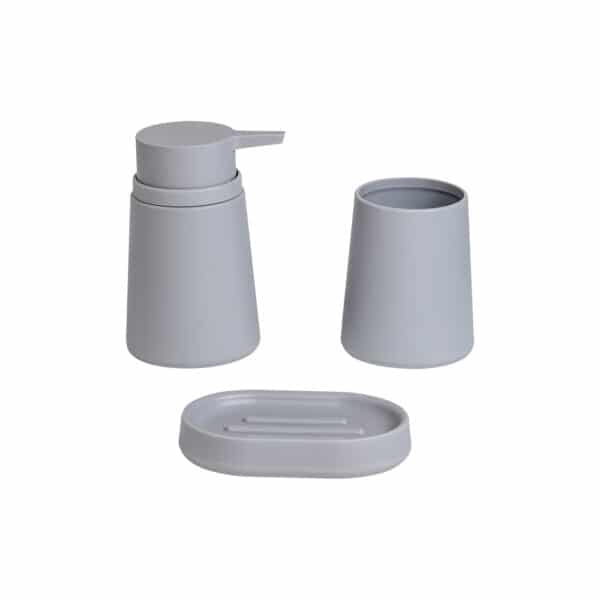 Garda Collection Light Grey 3 Piece Set - Bathroom Accessory Sets