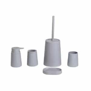 Garda Collection Light Grey 5 Piece Set - Bathroom Accessory Sets