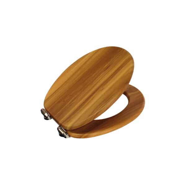 Soft Close Norfolk Toilet Seat – Pine & Chrome - Toilet Seats