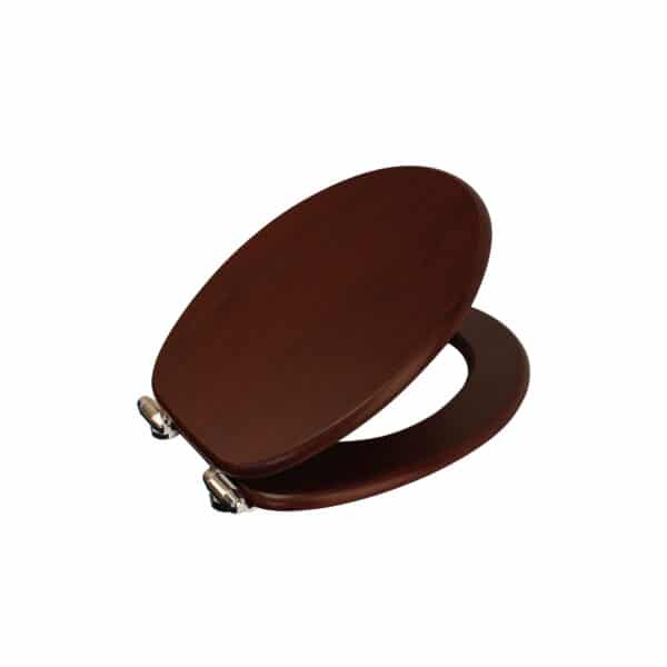 Norfolk Soft Close Toilet Seat Mahogany/Chrome - Toilet Seats