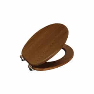 Norfolk Soft Close Toilet Seat Walnut/Chrome - Toilet Seats