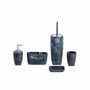 Octavia Grey Collection 5 Piece Set - Bathroom Accessory Sets