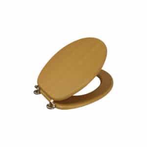 Oxford Toilet Seat Beech/Chrome - Toilet Seats