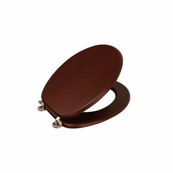 Oxford Toilet Seat Mahogany/Chrome - Toilet Seats