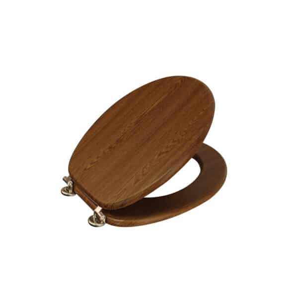 Oxford Toilet Seat Walnut/Chrome - Toilet Seats