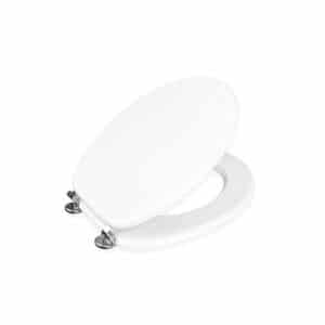 Oxford Toilet Seat White/Chrome - Plastic Toilet Seats