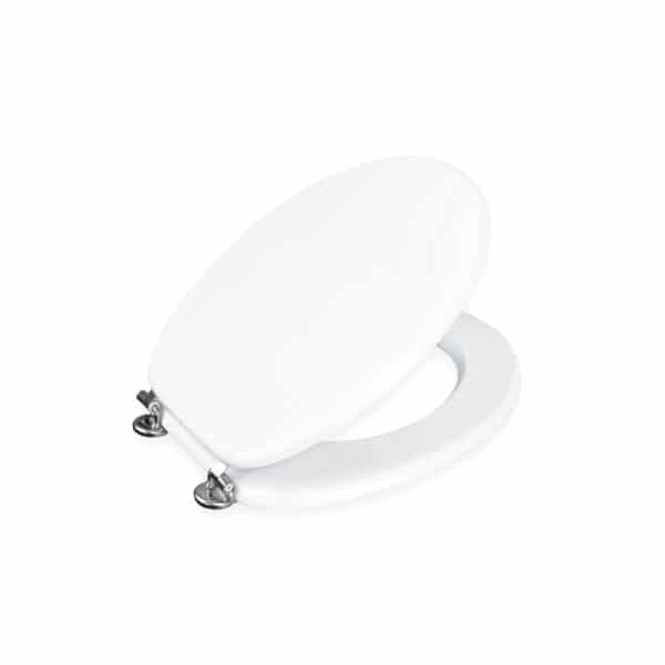 Oxford Toilet Seat White/Chrome - Plastic Toilet Seats