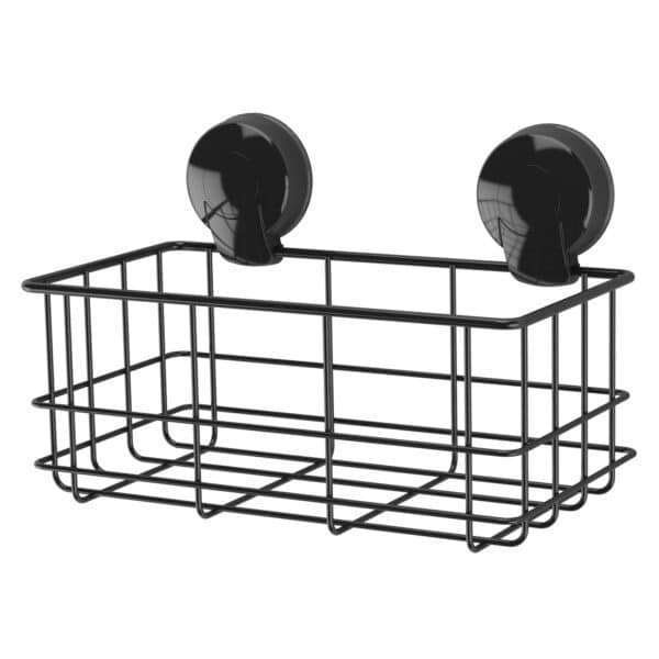 Suctionloc Bottle Basket Black - Bathroom Caddies and Baskets