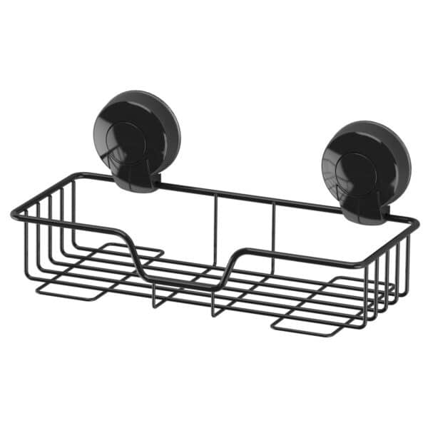 Suctionloc Rectangular Basket Black - Bathroom Caddies and Baskets