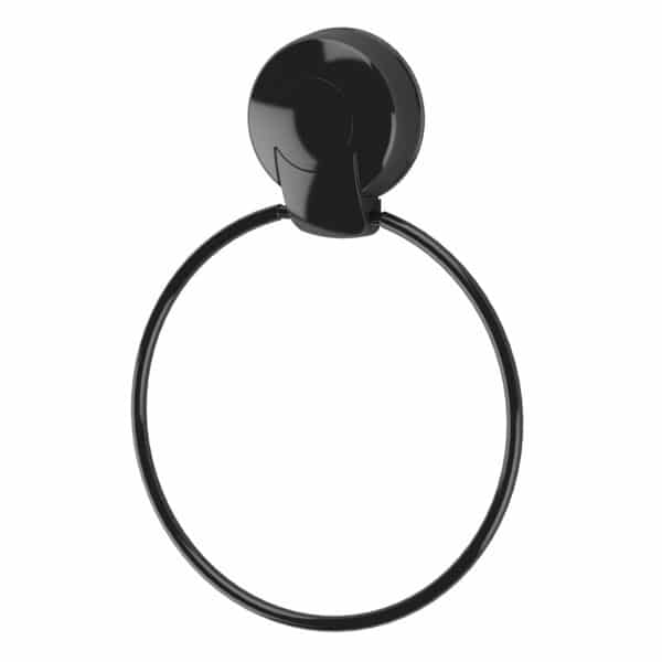 Suctionloc Towel Ring Black - Shower Accessories