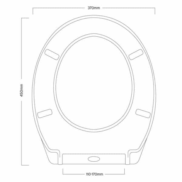 Granada Soft Close White Plastic Toilet Seat with Single Button Quick Release - Plastic Toilet Seats