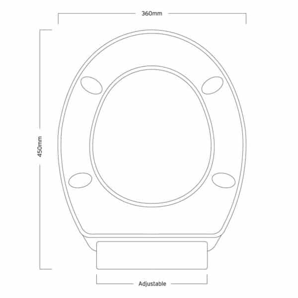 Prima White Soft Close Toilet Seat with Top Fixing and Adjustable Hinges - Plastic Toilet Seats