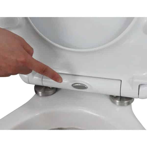 Granada Soft Close White Plastic Toilet Seat with Single Button Quick Release - Plastic Toilet Seats