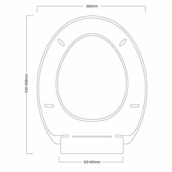 Toledo Wrap Over White Plastic Toilet Seat With Top Fixing and Adjustable Hinges - Plastic Toilet Seats