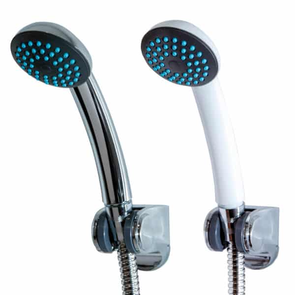 Single Mode Spray Shower Head Bathroom Universal Handset Chrome or White Iso - Shower Heads