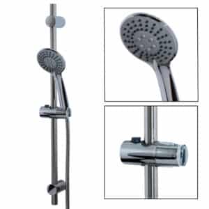 Shower Head Holder Riser Rail Kit 3 Function Handset Stainless Steel Slide Bar Spectra - Shower Accessories