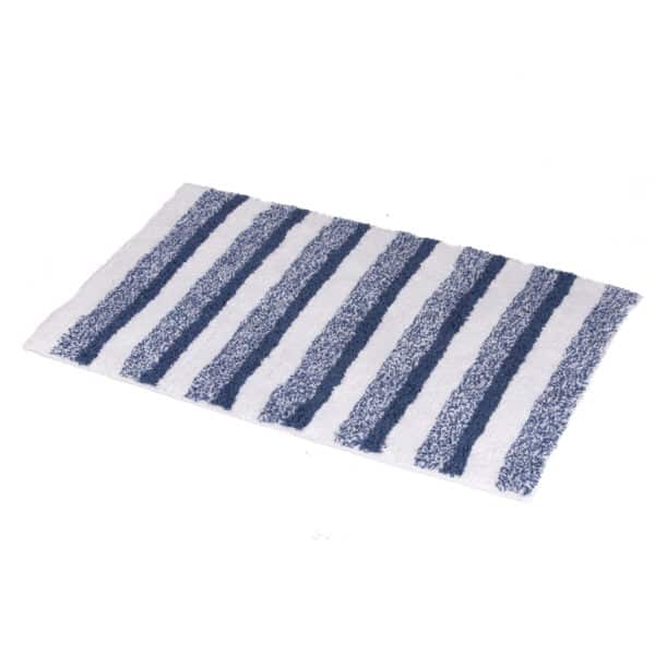 Milton Stripe Bath Mat Blue - Bathroom Mats