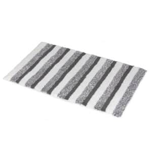 Milton Stripe Bath Mat Grey - Bathroom Mats