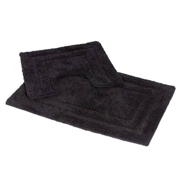 Pinnacle 2 Piece Cotton Bath Mat Set Charcoal - Bathroom Mats