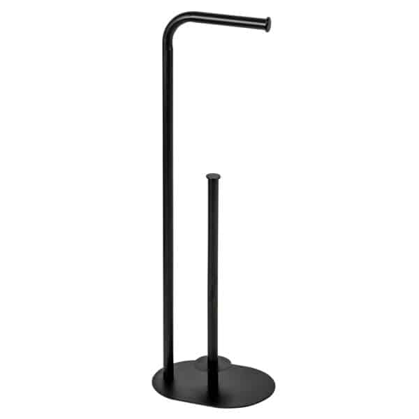 Aspen Toilet Roll & Spare Paper Combo Black - Free Standing Toilet Roll Holders