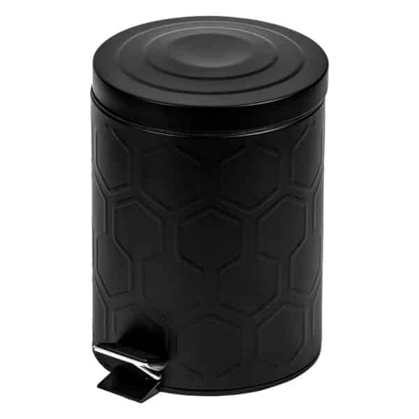 Hex 5 Litre Pedal Bin Black - Bathroom Bins