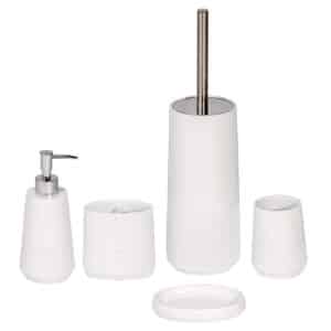 Strata White 5 Piece Bathroom Accessory Set - Bathroom Accessory Sets