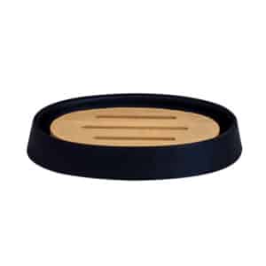 Black Bathroom Soap Dish Freestanding Resin Bamboo - Soap Dishes