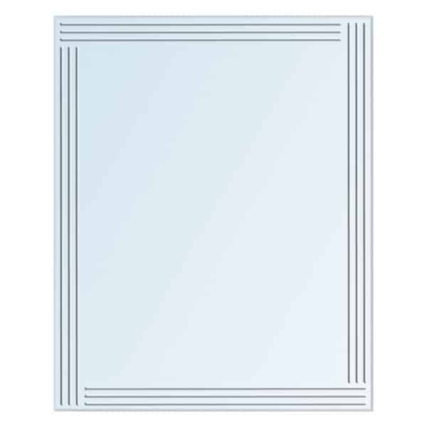 Bathroom Wall Mounted Mirror Rectangular Bevelled Edge Clear Glass Frameless 45x60cm Portrait Kensington - Wall Mounted Mirrors