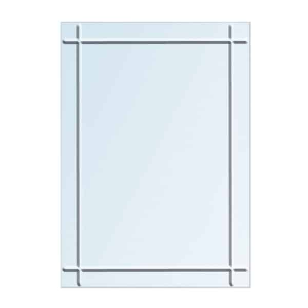 Bathroom Wall Mounted Rectangular Mirror Frameless Bevelled Edge Diamond Cut Modern Stylish 45x60cm Marylebone - Wall Mounted Mirrors