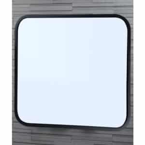Curved Square Bathroom Wall Mounted Mirror Matt Black 40x40cm Shoreditch - Wall Mounted Mirrors