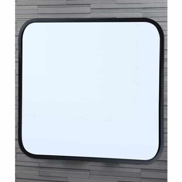 Curved Square Bathroom Wall Mounted Mirror Matt Black 40x40cm Shoreditch - Wall Mounted Mirrors