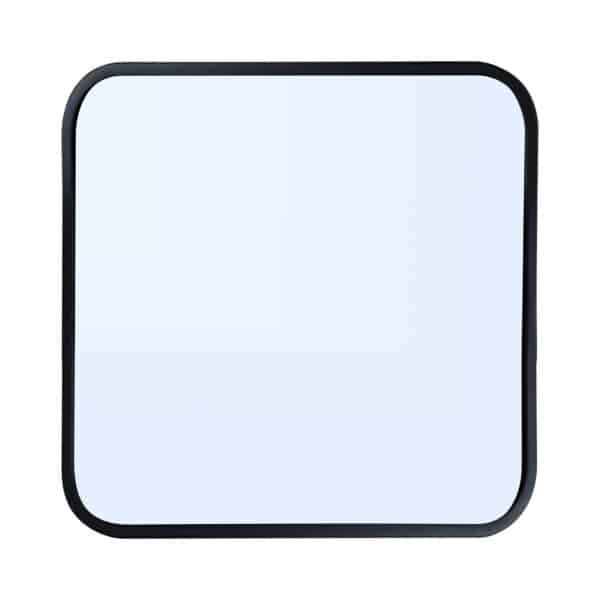 Shoreditch Matt Black Curved Square Mirror 40x40cm - Wall Mounted Mirrors