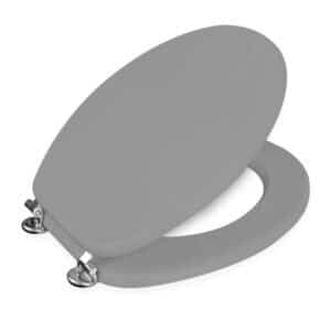 Oxford Toilet Seat Grey/Chrome - Wooden Toilet Seats