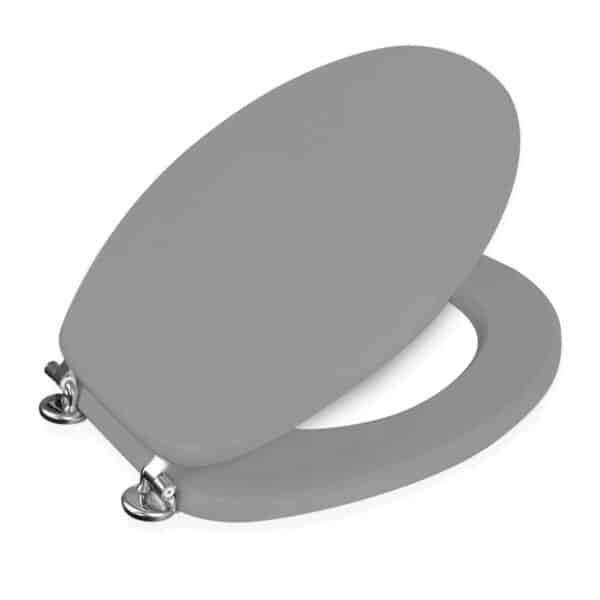 Oxford Toilet Seat Grey/Chrome - Wooden Toilet Seats