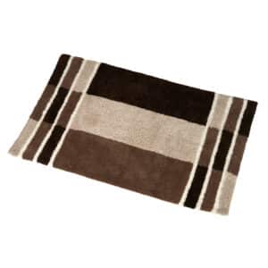 Bath Mat Natural 100% Cotton Geometric Design – 80cmx50cm Arlington - Bathroom Mats