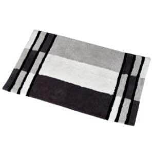 Arlington Grey Bath Mat – 100% Cotton, Geometric Design - Shower Accessories