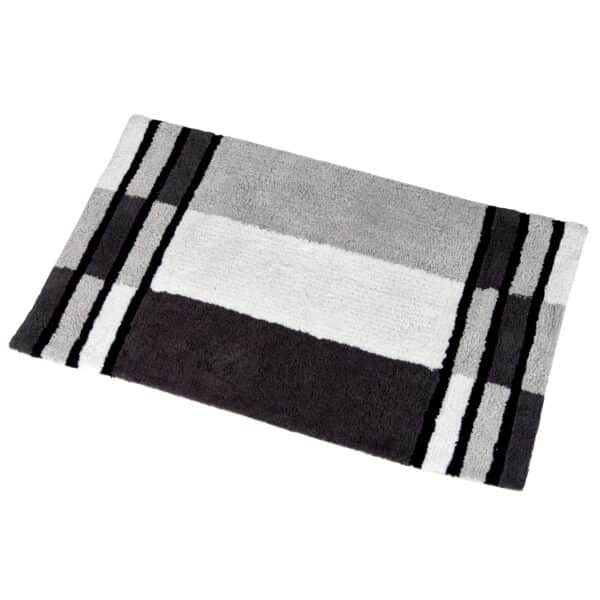 Arlington Grey Bath Mat – 100% Cotton, Geometric Design - Shower Accessories